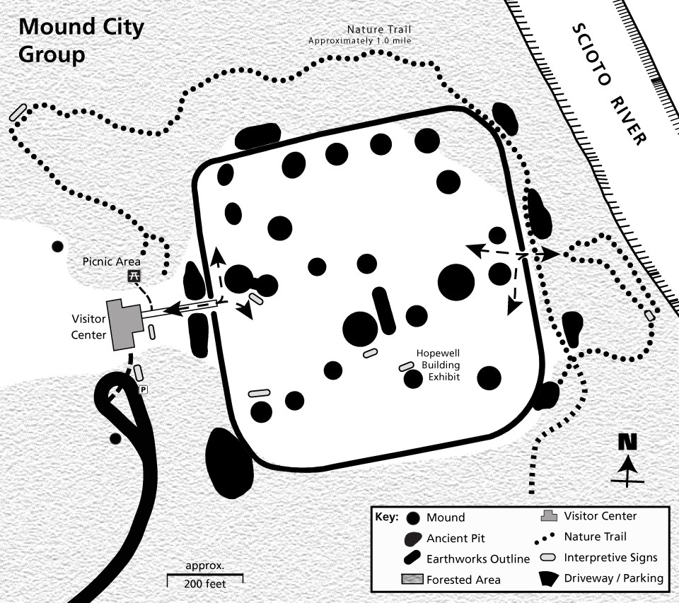 An aerial map showing park grounds