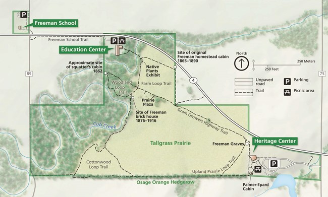 Homestead Park Map with trails