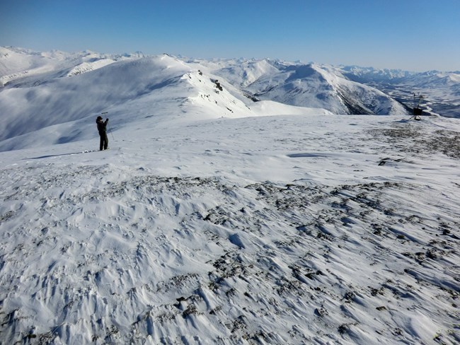 Snow pack assessments underway at a climate station in Gates of the Arctic National Park & Preserve