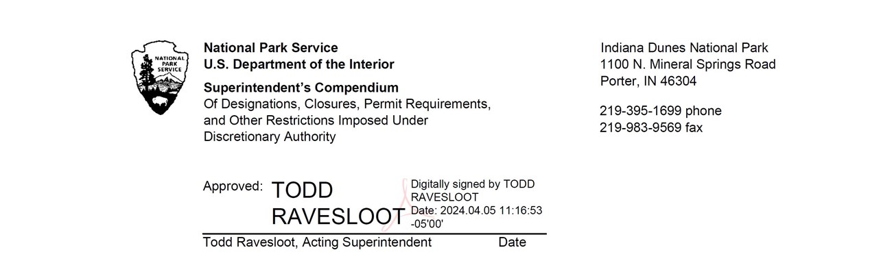 Header to Superintendent's Compendium electronically signed by Acting Superintendent Todd Ravesloot, April 5, 2024