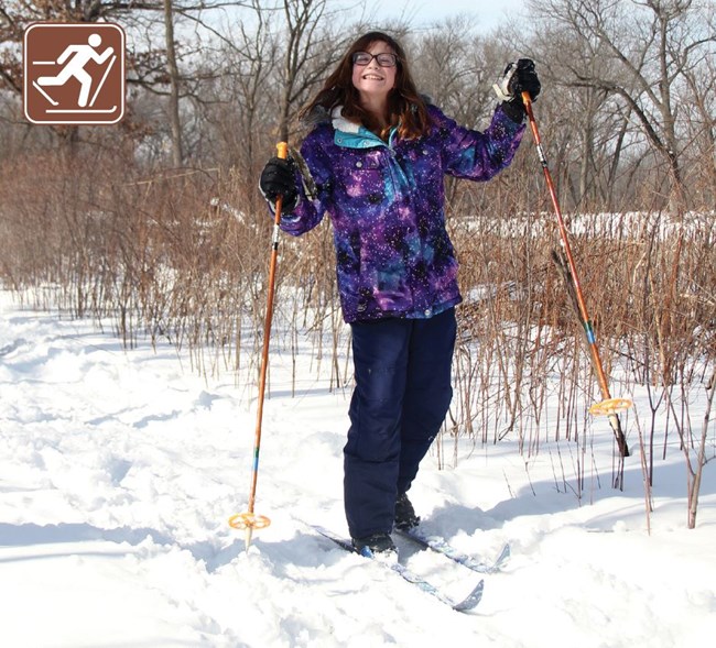 Photo of someone skiing at Indiana Dunes National Park.