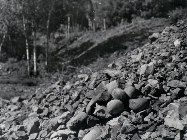 pile of ancient hammerstones