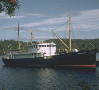 Historic Ranger II ferry at a dock