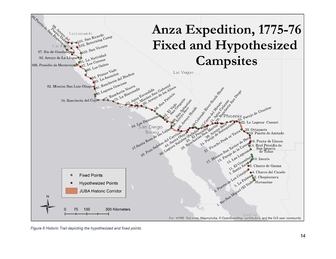 Map of Fixed and Hypothesized Campsites