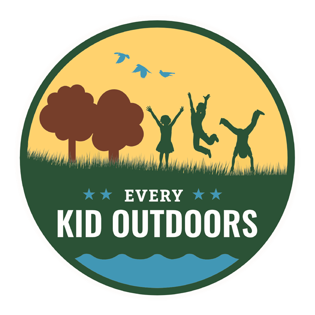 circular logo with children playing near trees and text "Every Kid Outdoors"