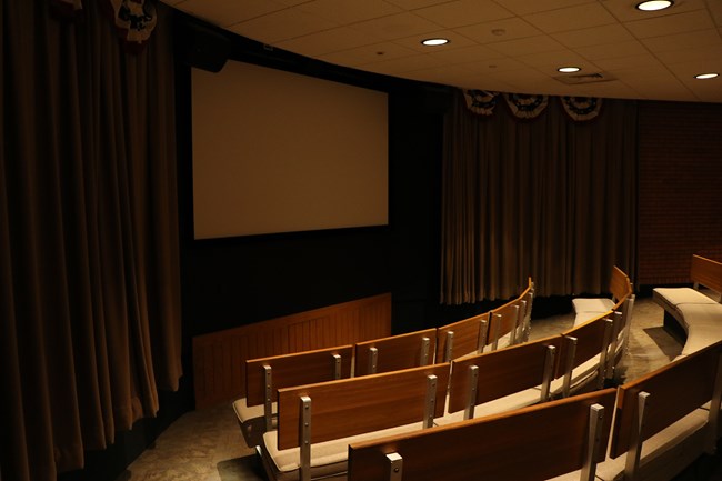 Theater with several rows of seats