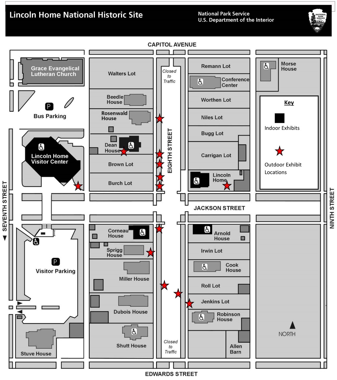 Aerial map of Lincoln Home National Historic Site