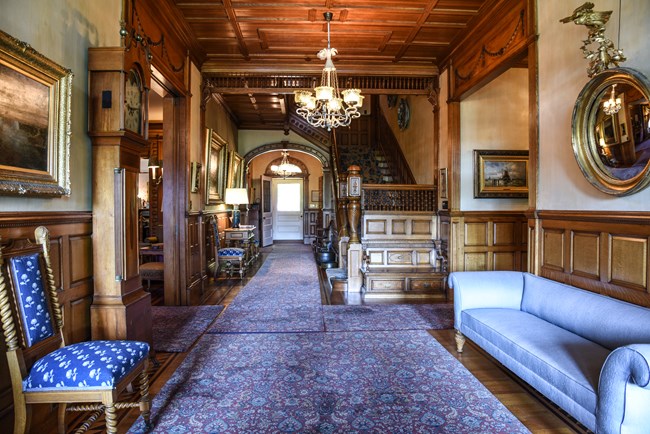 Entryway to victorian mansion