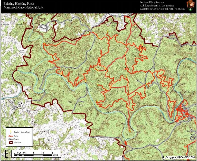 Map of Hitching Post Locations in the park