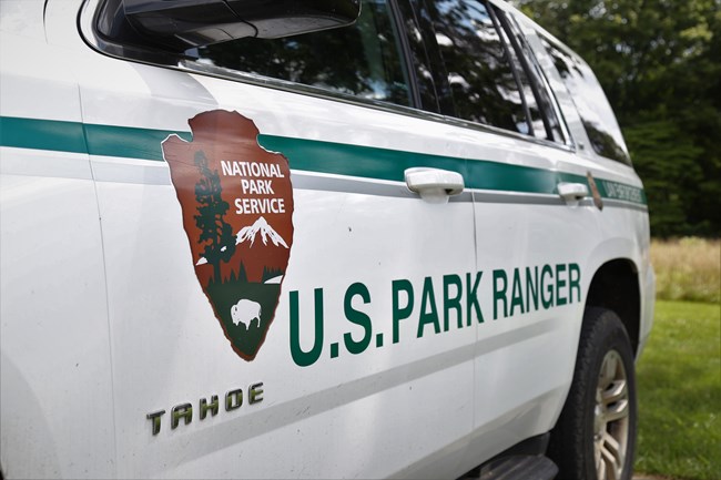 A close up photo of a park ranger vehicle.