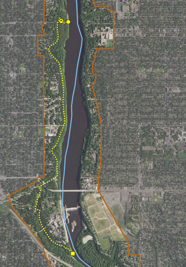 Aerial Map of Lock and Dam 1 Portage