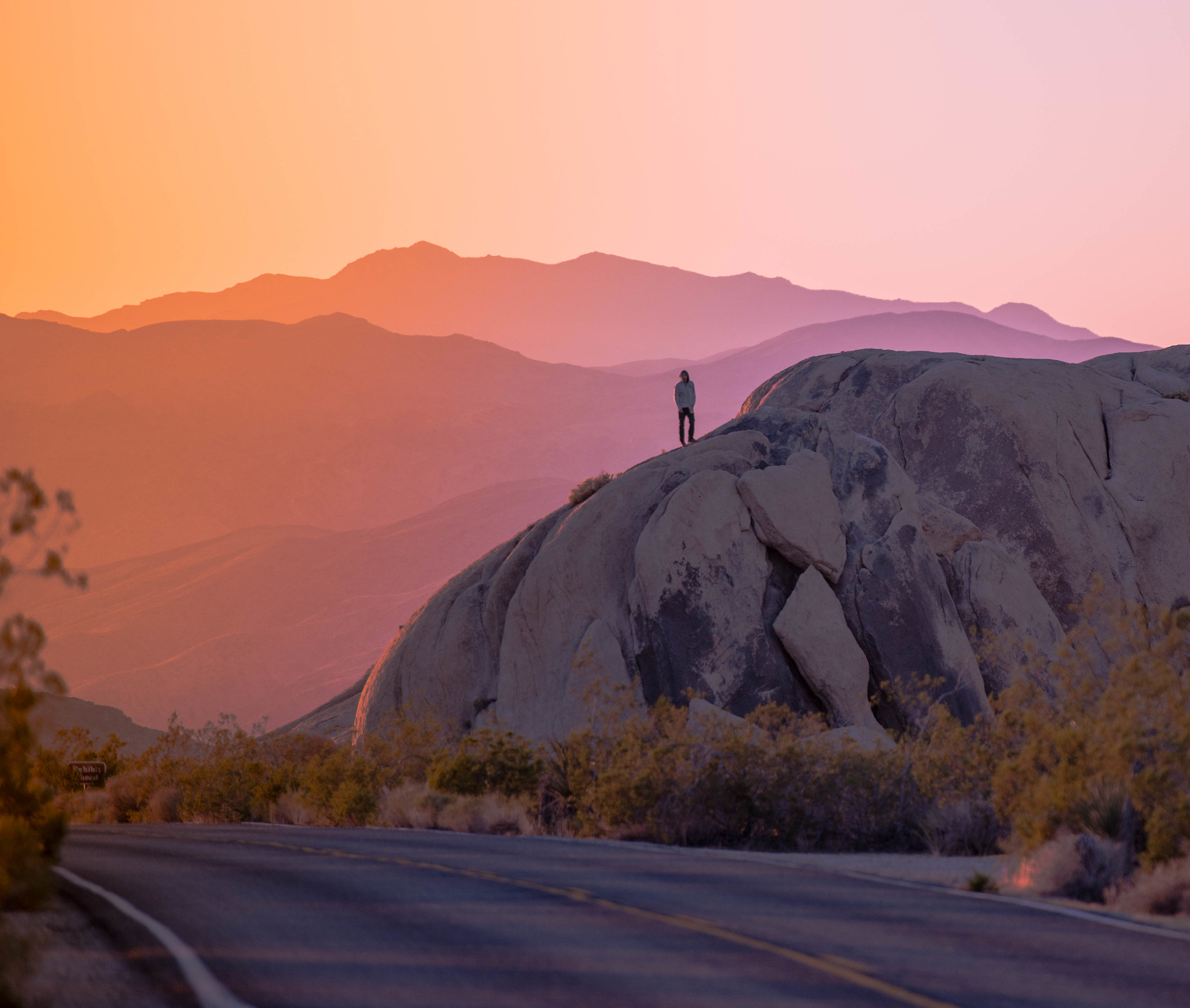 Man standing in the sunset