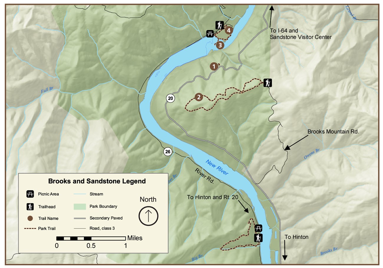 Map of trails in the Sandstone area