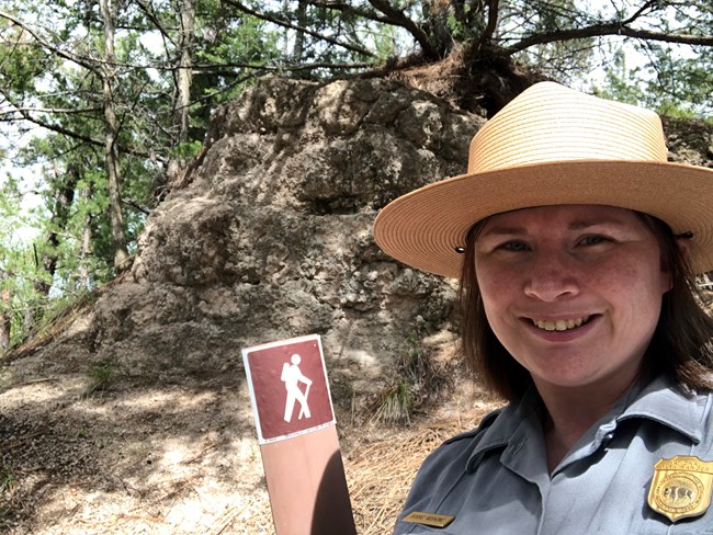 Ranger Selfie taken on hiking trail.