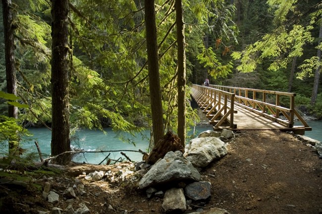 First bridge over turquoise Thunder Creek