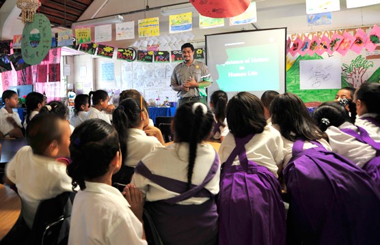 Students enjoy in-class ranger program.