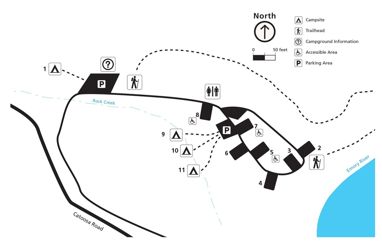 Layout map of Rock Creek Campground