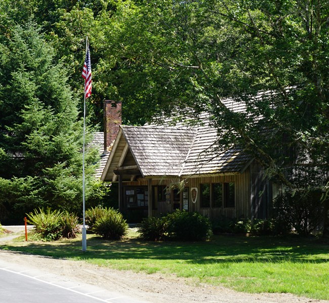 The North Shore Ranger Station in the Quinault Rainforest.