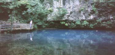 Visitor enjoying the solitude of Blue Spring.