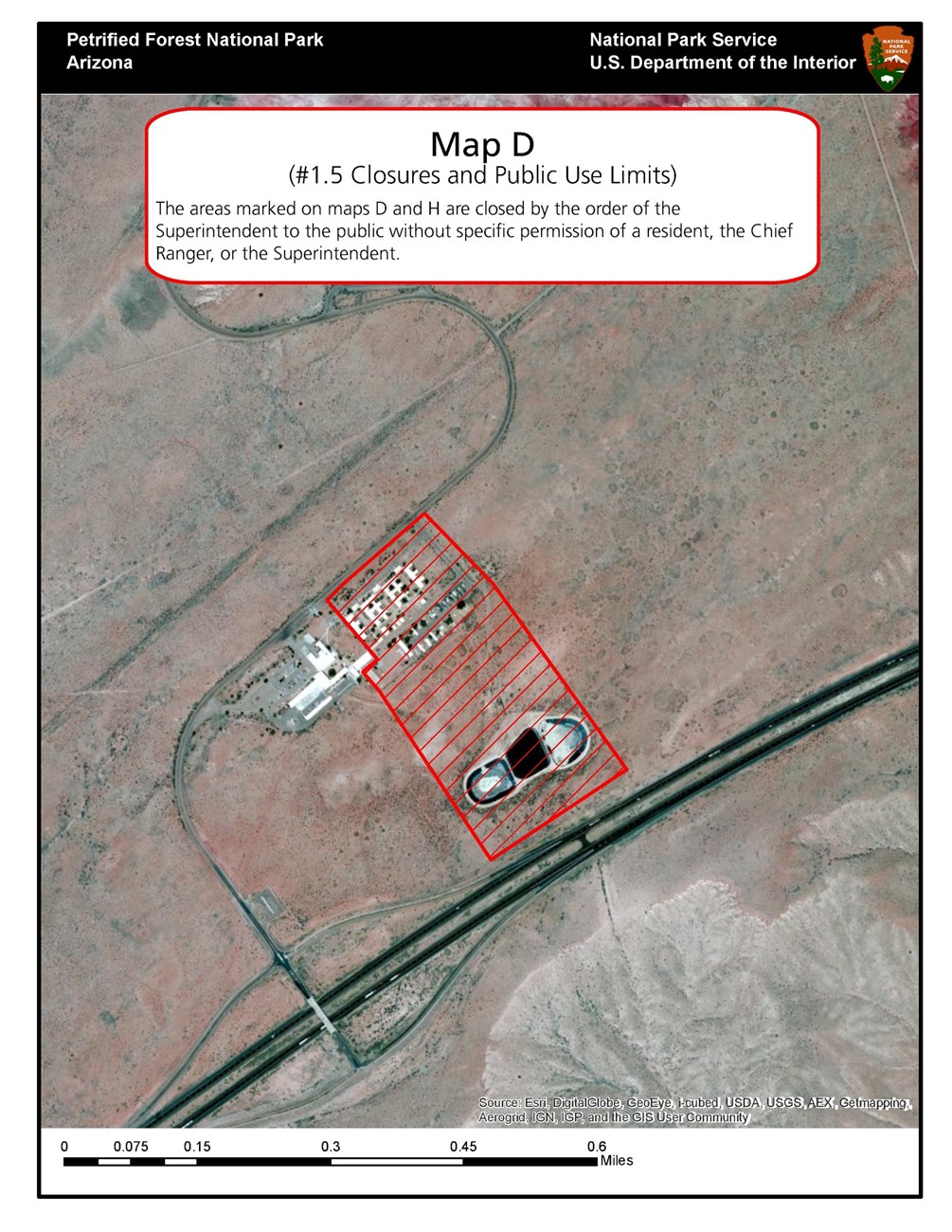 Topographic map of part of the park