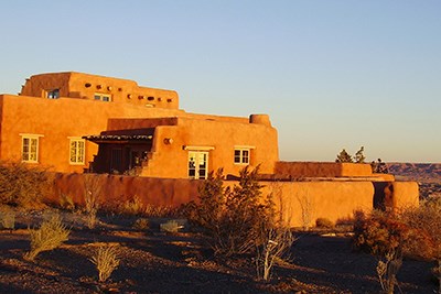 Morning sun warms the walls of the historic inn