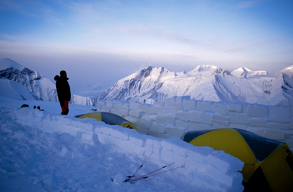 A fortified camp at 12,200 feet on Karstens Ridge