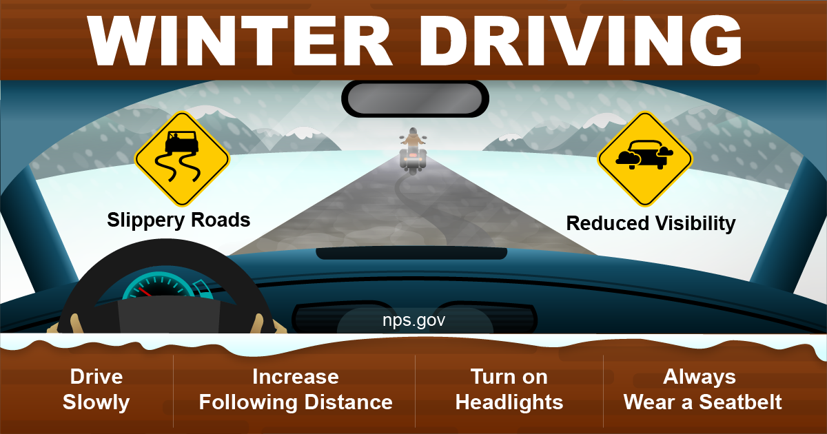 Winter-Driving-Safety-Rural-Park-1200x630 Infographic titled "Winter Driving", detailed alternative text is on the webpage