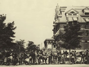 National Guard Troops Stationed Outside the Hotel Florence