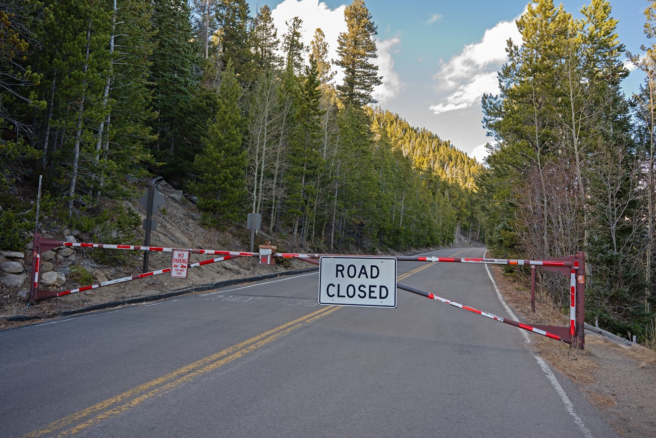 Trail Ridge Road is closed to vehicles at Many Parks Curve