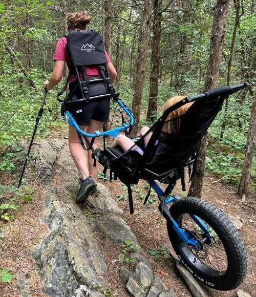 Accessibility Hiking Cart on a trail