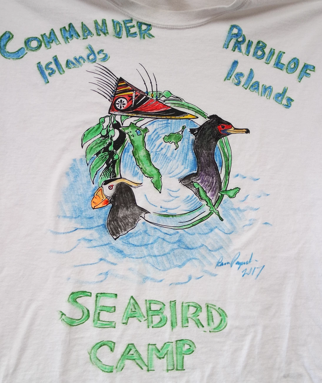 Camp shirt_2017_AH Hand-painted Seabird Camp t-shirt