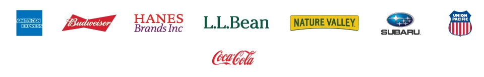 Find Your Park sponsors logos for American Express, Budweiser, Hanes Brands, L.L. Bean, Nature Valley, Subaru, Union Pacific, Coca-Cola