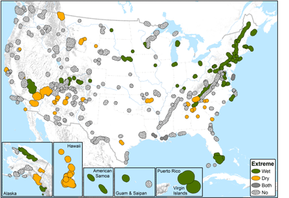 Climate exposure map of precipitation extremes