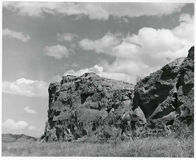 Register Cliff, Platte County, Wyoming. An important landmark along the travel route to Oregon California