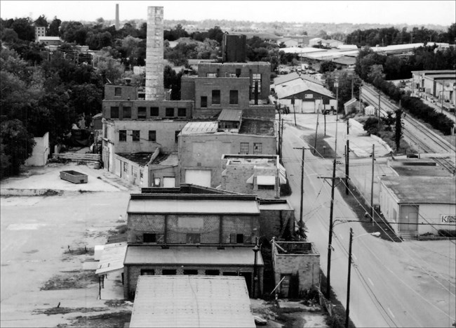 Image of numerous brick buildings.