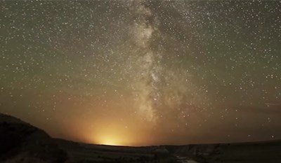 Sky glow from light pollution is visible on the horizon, and impacts night sky viewsheds.