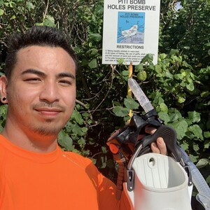 Intern with snorkeling gear