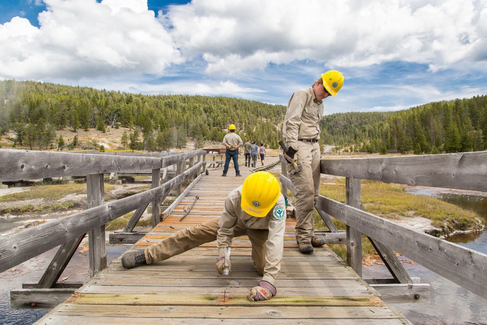 YCC crew work to repair bridge