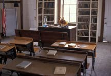 school desks and teachers desk