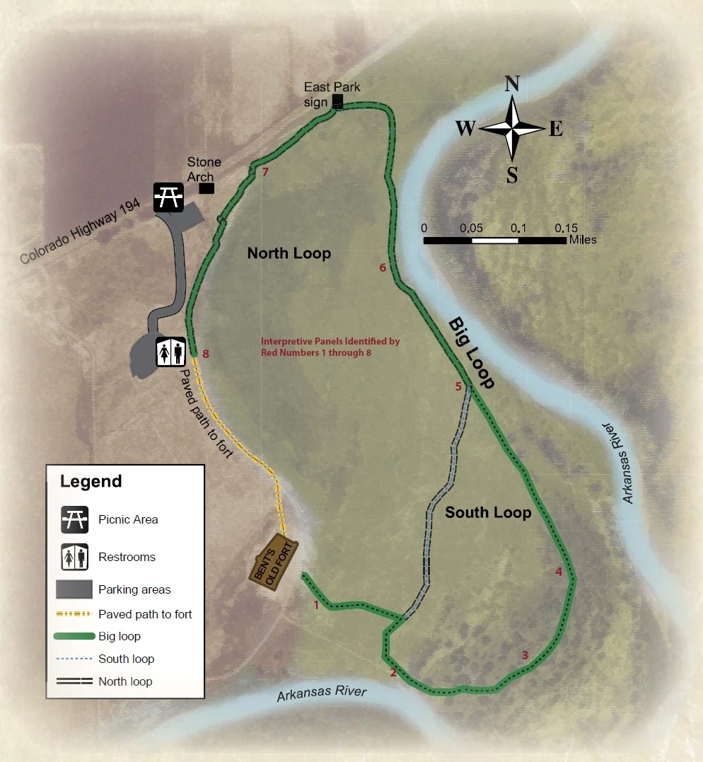 Trail system map Maps showing a trail along the Arkansas River