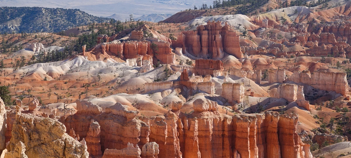 1-3 hours A sloping area of red rock formations interspersed with trees.