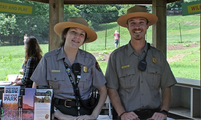 Seasonal rangers work at Children's Theatre-in-the-Woods.