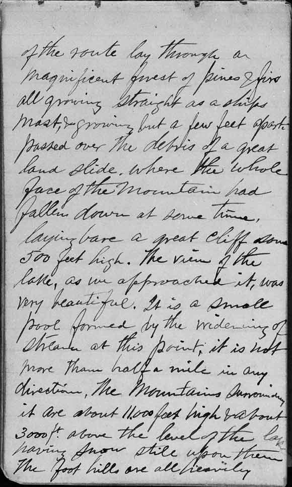 Large image of Thomas Moran's diary page one.