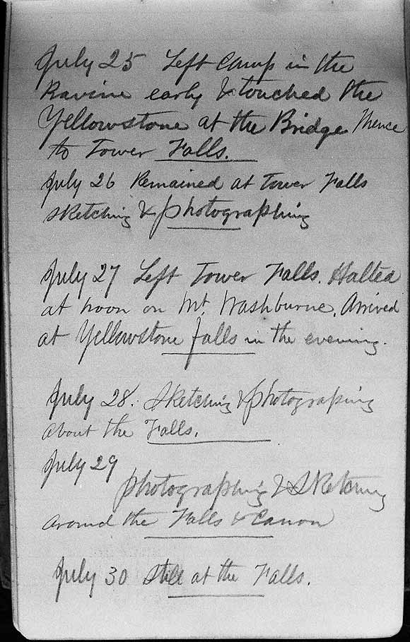 Large image of Thomas Moran's Diary Page 8.