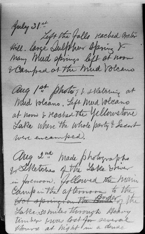 Thomas Moran's diary large page 9