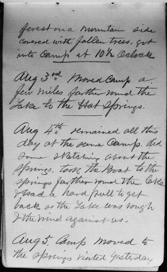 A large image of Thomas Moran's diary page ten.