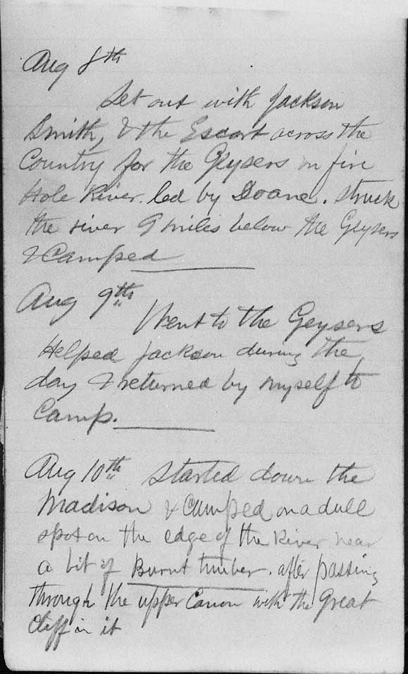 A large image of Thomas Moran's diary page twelve.