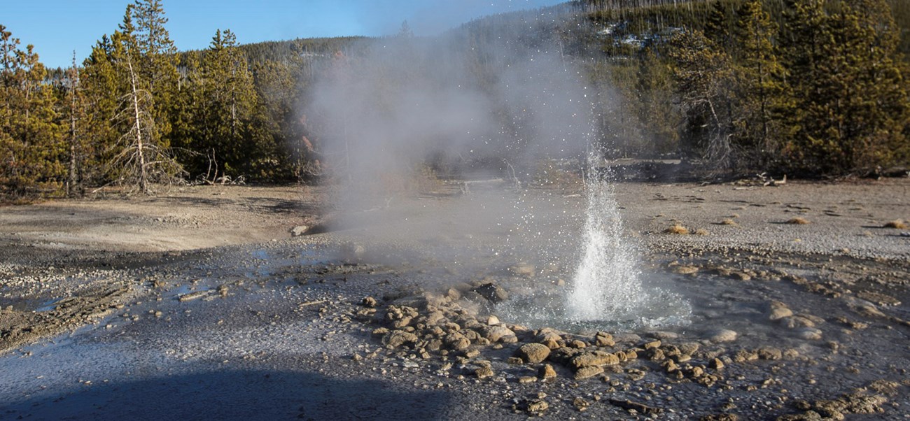 A photo of Vixen Geyser (minor eruption).