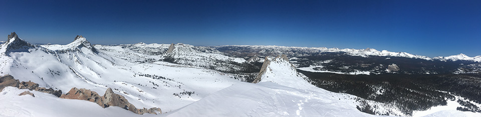 In the Cathedral Range, April 1, 2021. Snow covered mountains.