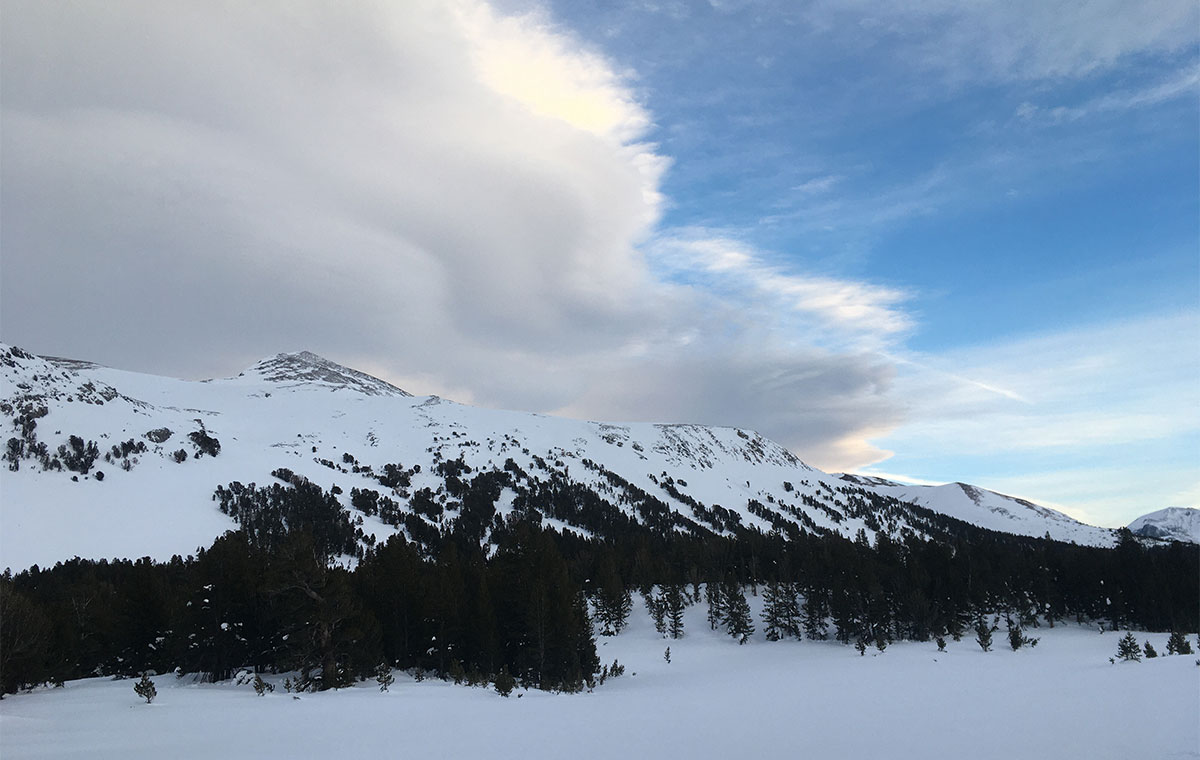 Lenticular clouds over Mt. Dana on February 2, 2023.